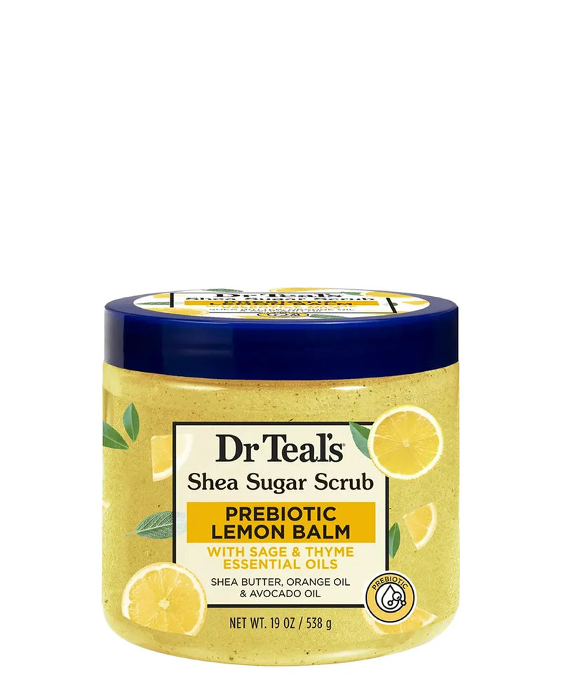 DR TEALS SHEA SUGAR SCRUB PREBIOTIC LEMON BALM