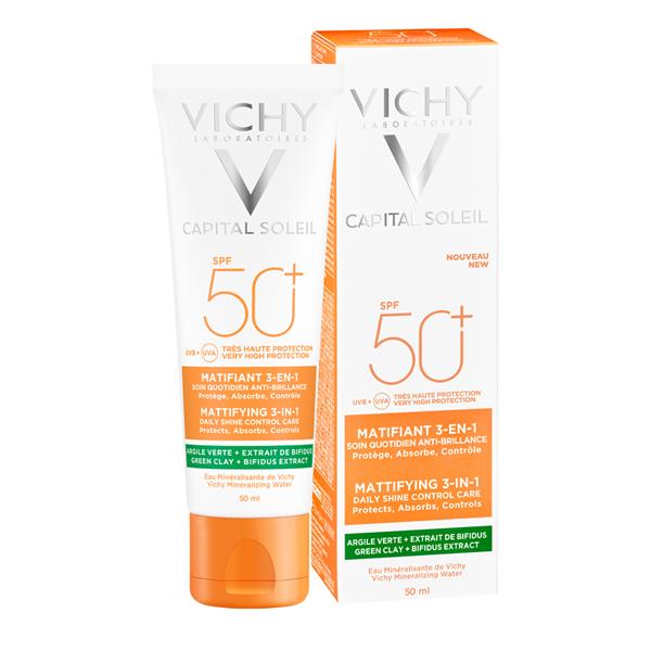 VICHY CAPITAL SOLEIL 50+ MATIFING 3IN1 GREEN