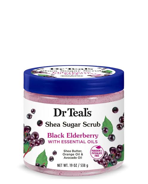 DR TEALS SHEA SUGAR SCRUB BLACK ELDERBERRY