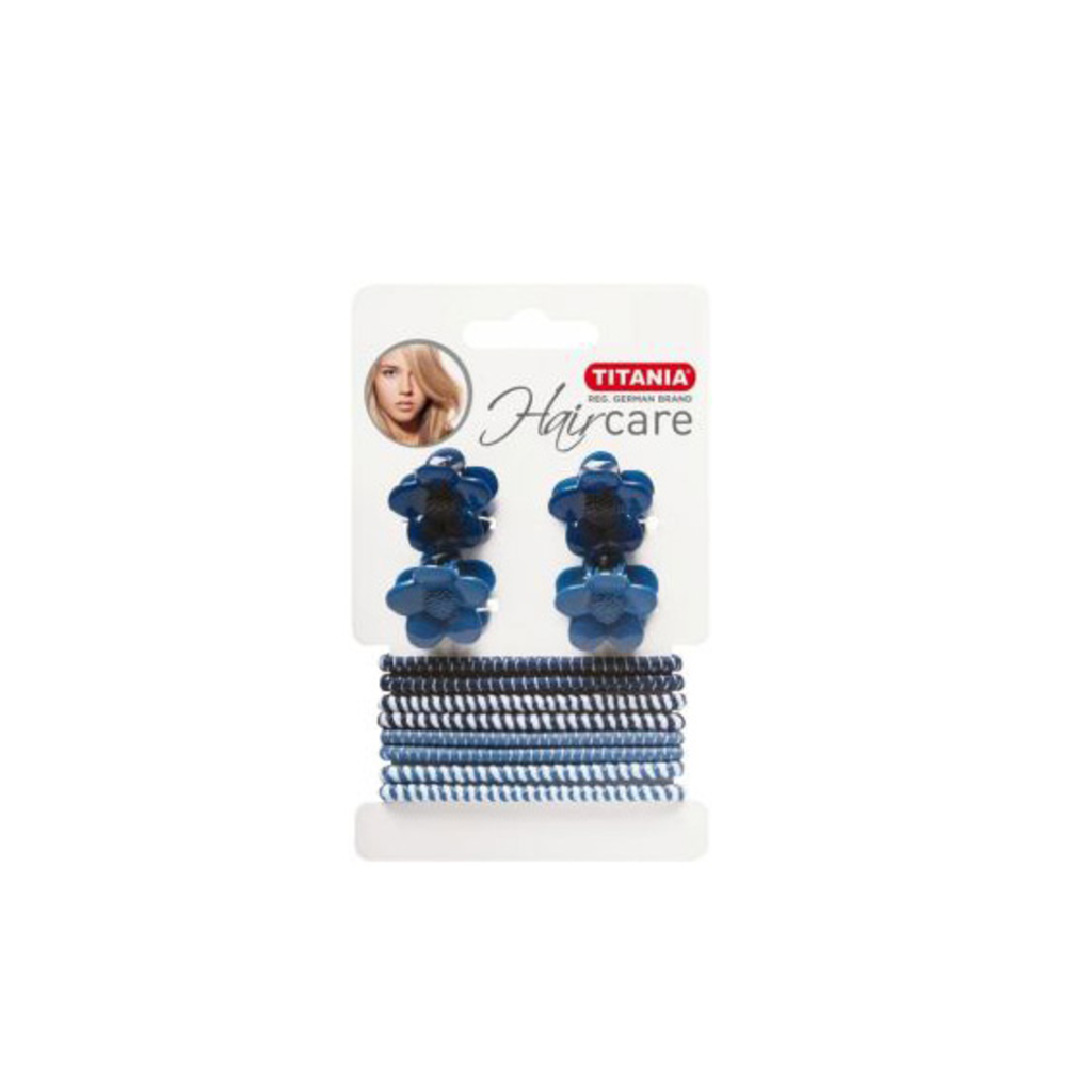 TIT. 4 HAIR CLIPS+8 RIBBONS  (8003)